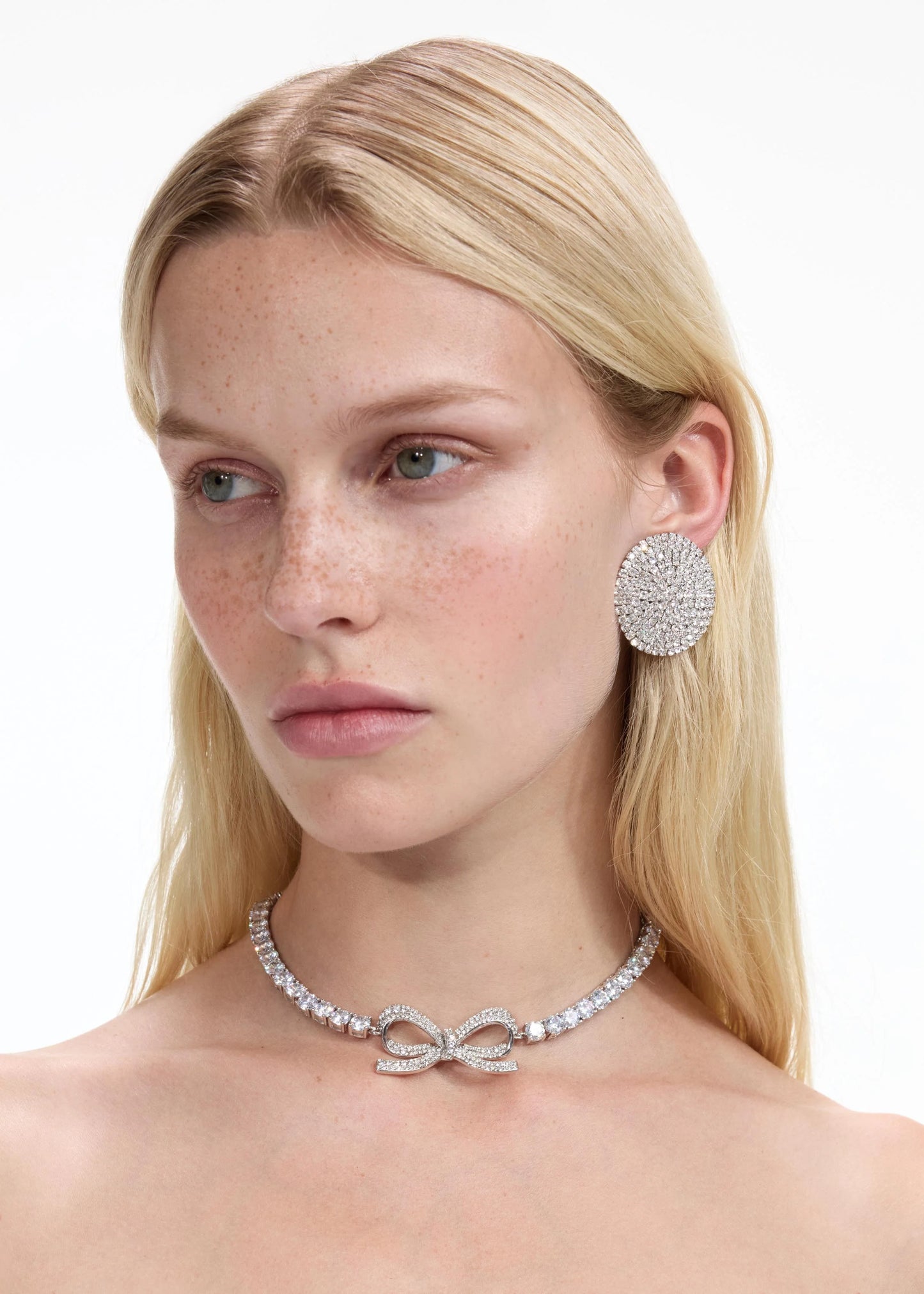 Large Round Crystal Earrings