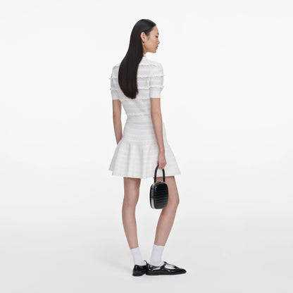 White Pointelle Knit Top