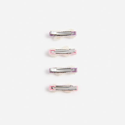 Multi Velvet Pearl Bow Hairclips