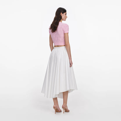 Pink Pointelle Knit Top