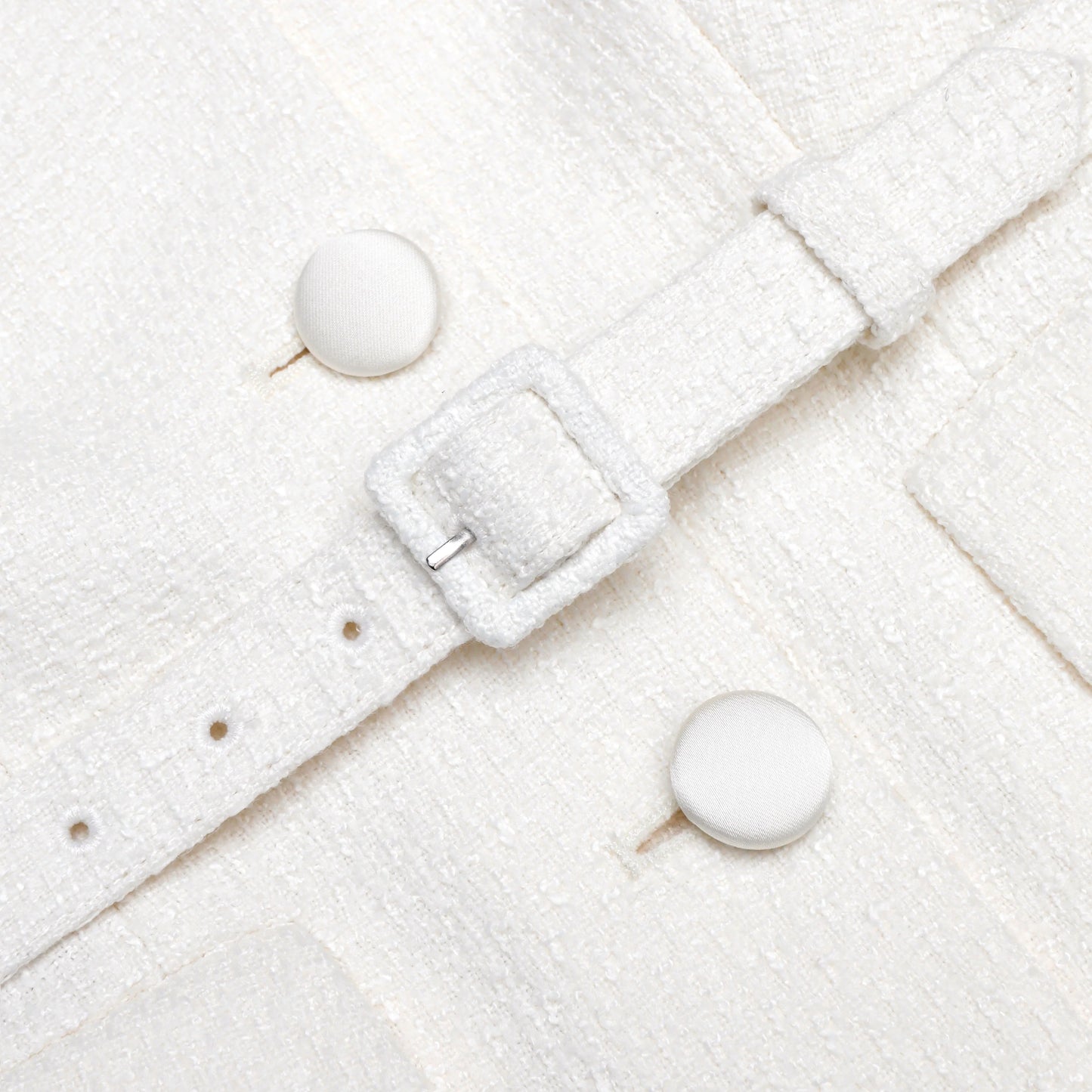 Cream Boucle Tailored Mini Dress