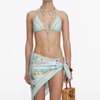 Mint Floral Bikini Top