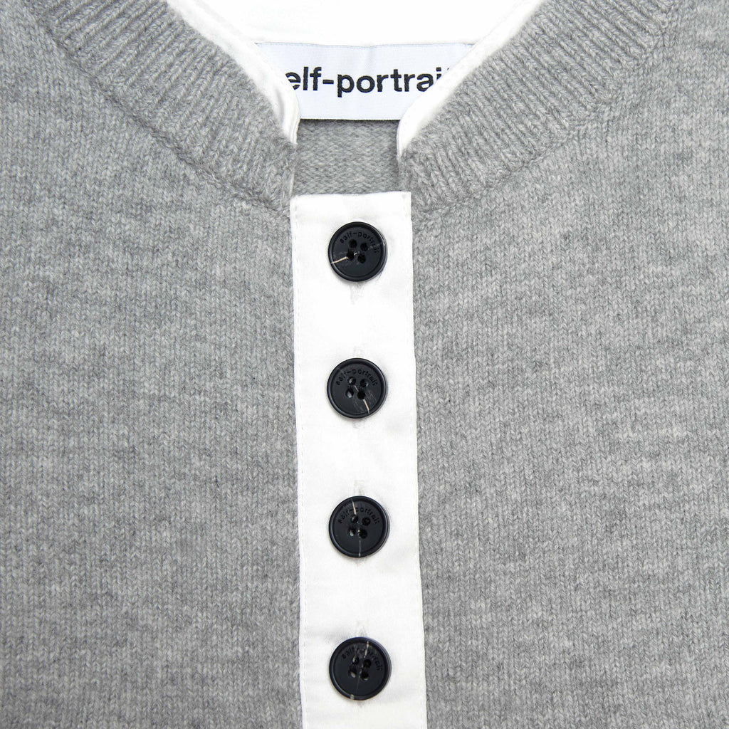 Grey Short Sleeve Knit Top