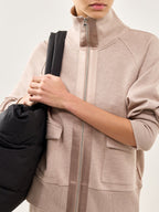 Roxbury Zip Through Taupe Marl