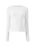 Edna Long Sleeve Fitted Tee White