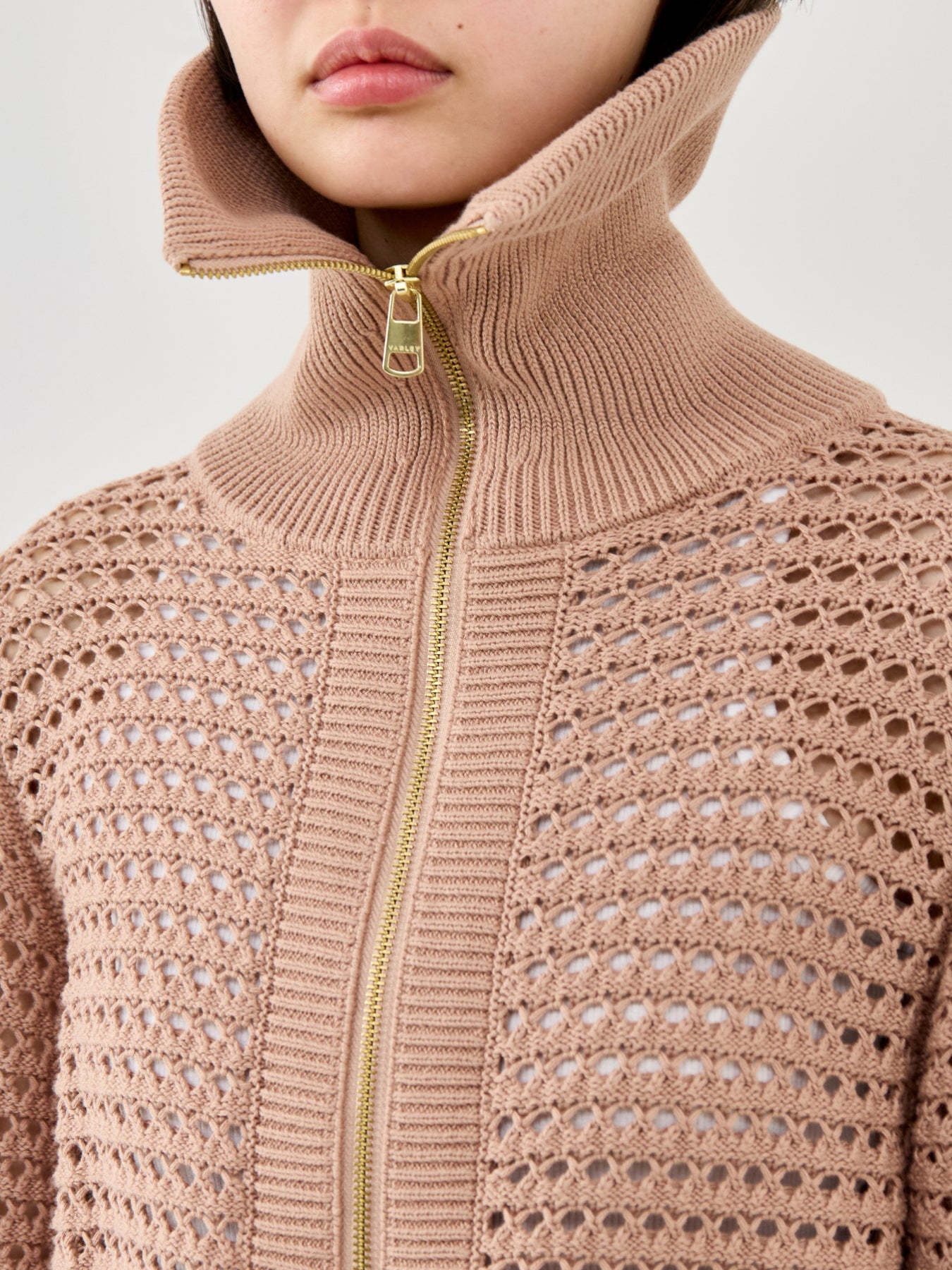 Eloise Full Zip Knit Cardigan Brown