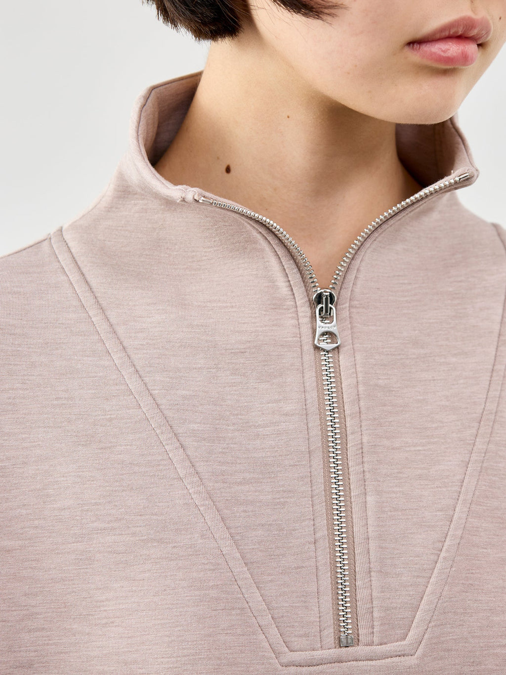 Hawley Half Zip Sweat Taupe