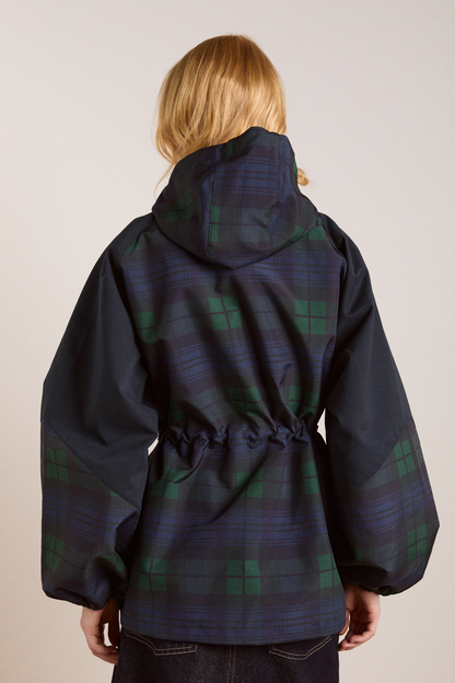 Stylish waterproof jackets that can be worn on rainy days- navy check---Add to cart and enjoy 50% off