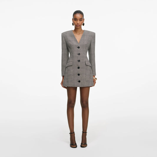 Check Blazer Mini Dress