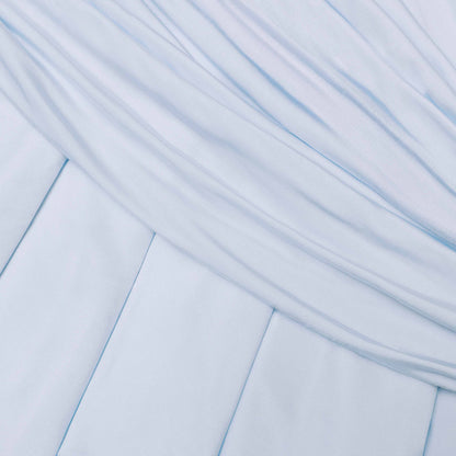 Blue Jersey Gathered Mini Dress