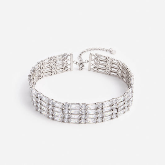Silver Crystal Choker