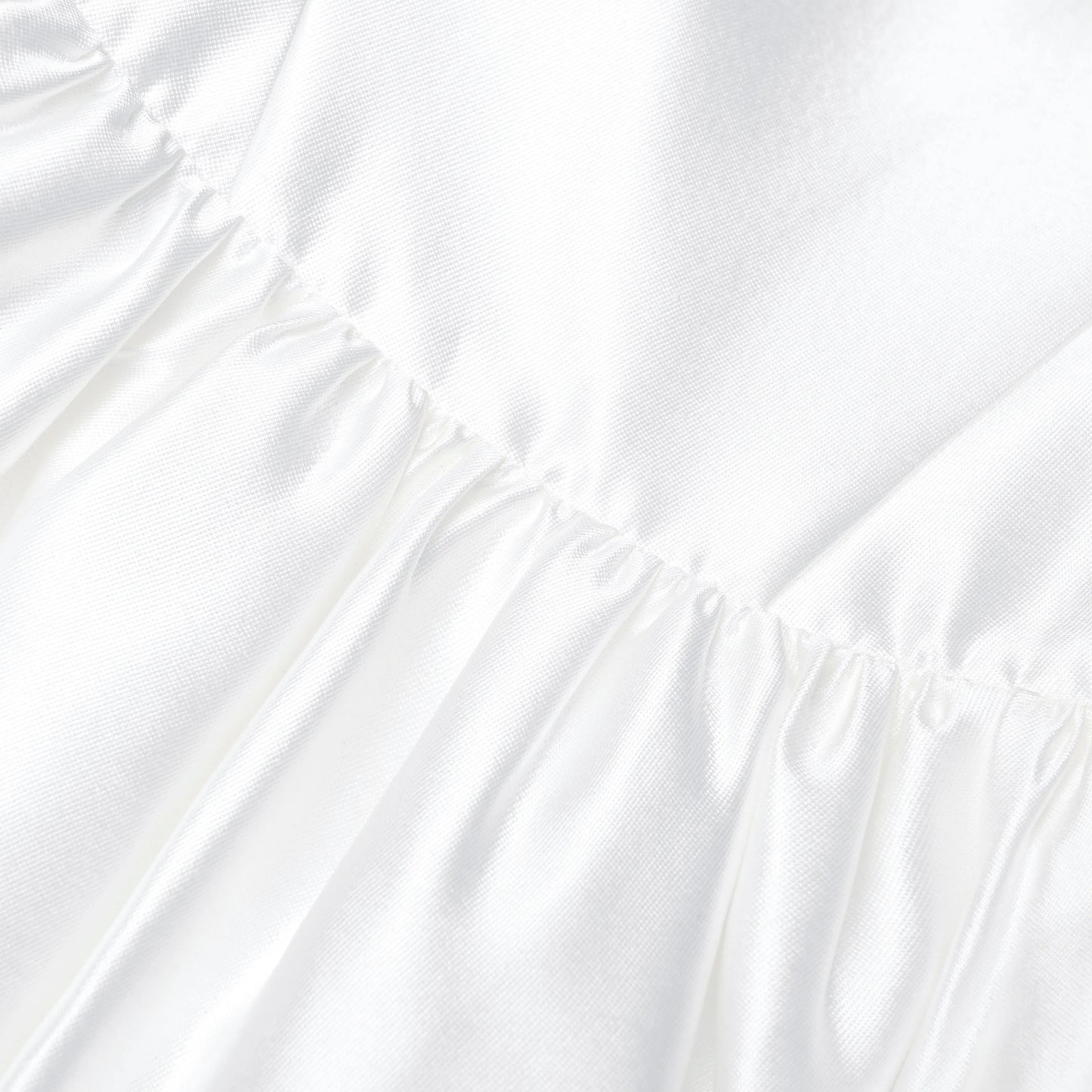 White Taffeta Strapless Midi Dress