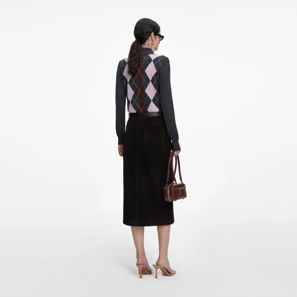 Grey Argyle Lightweight Jumper