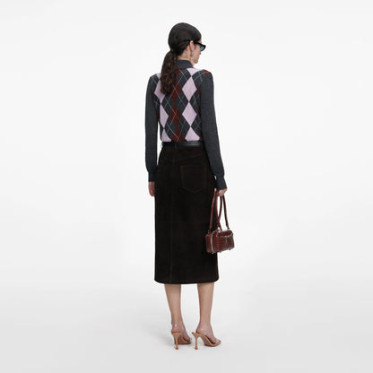 Grey Argyle Lightweight Jumper