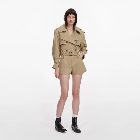 Beige Cotton Playsuit