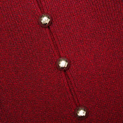 Red Lurex Knit Maxi Dress