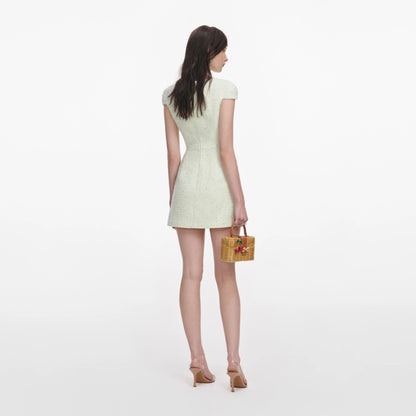 Lime Boucle Mini Dress