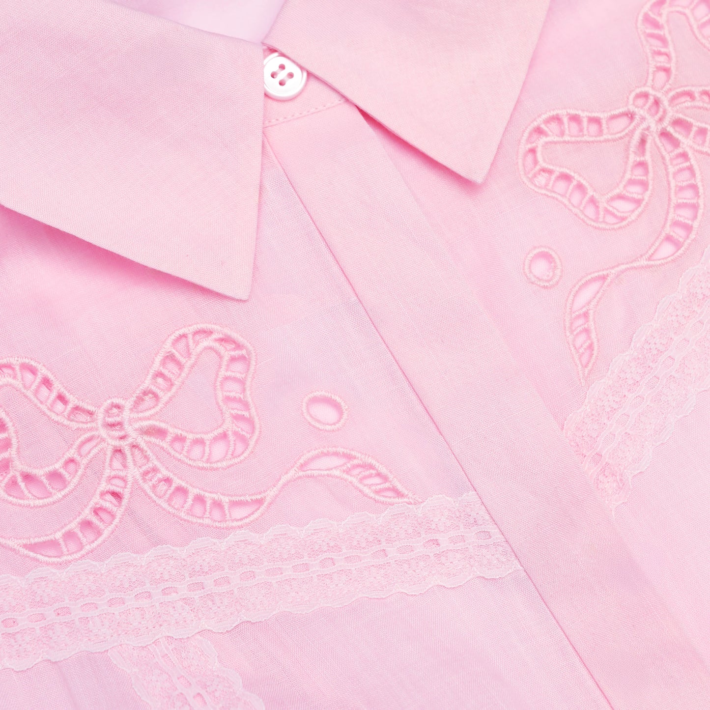 Pink Embroidered Mini Dress