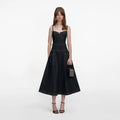 Indigo Denim Flared Midi Dress