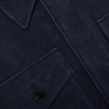 Navy Suede Oversized Jacket