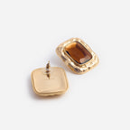 Mottled Gold Amber Earrings