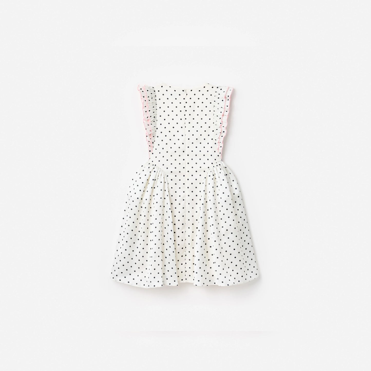 Cream Polka Dot Frill Dress