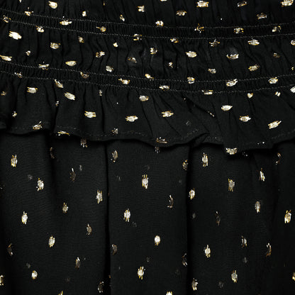 Black And Gold Chiffon Top