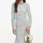 Mint Lace Midi Skirt