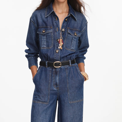 Denim Relaxed Fit Jumpsuit