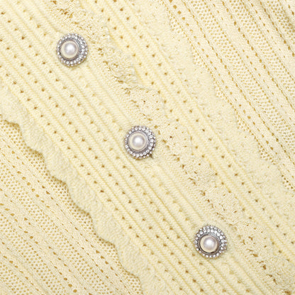 Yellow Pointelle Cardigan