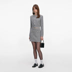 Grey Fluffy Crystal Trim Cardigan