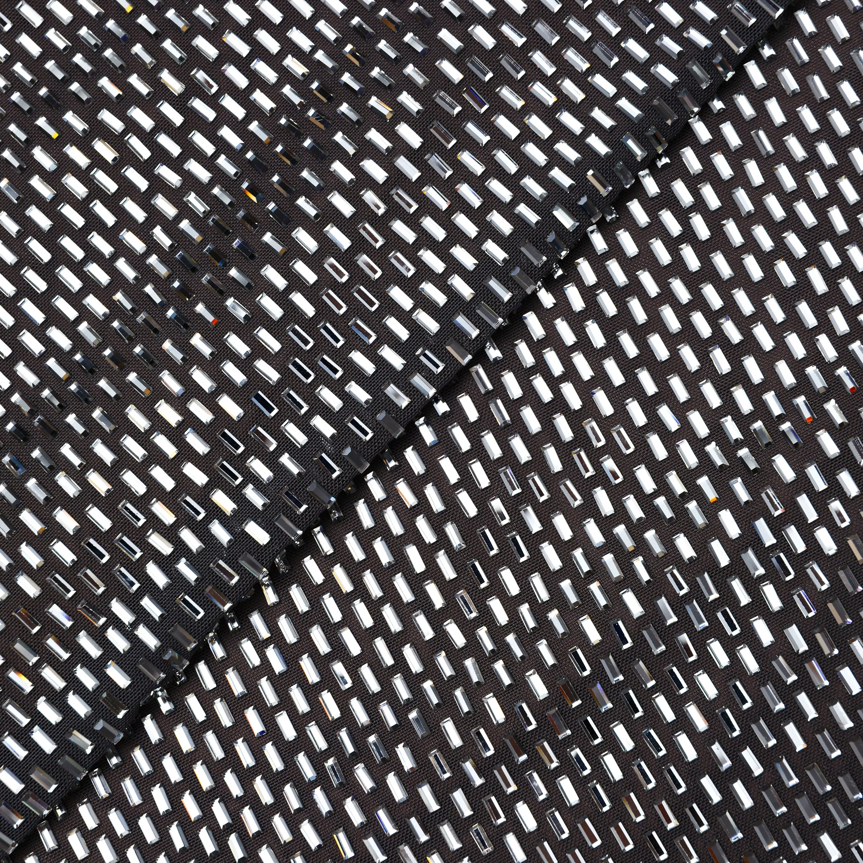 Gunmetal Rhinestone Midi Skirt