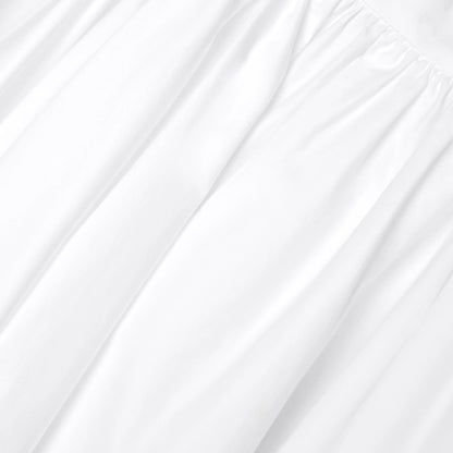 White Cotton Poplin Midi Skirt