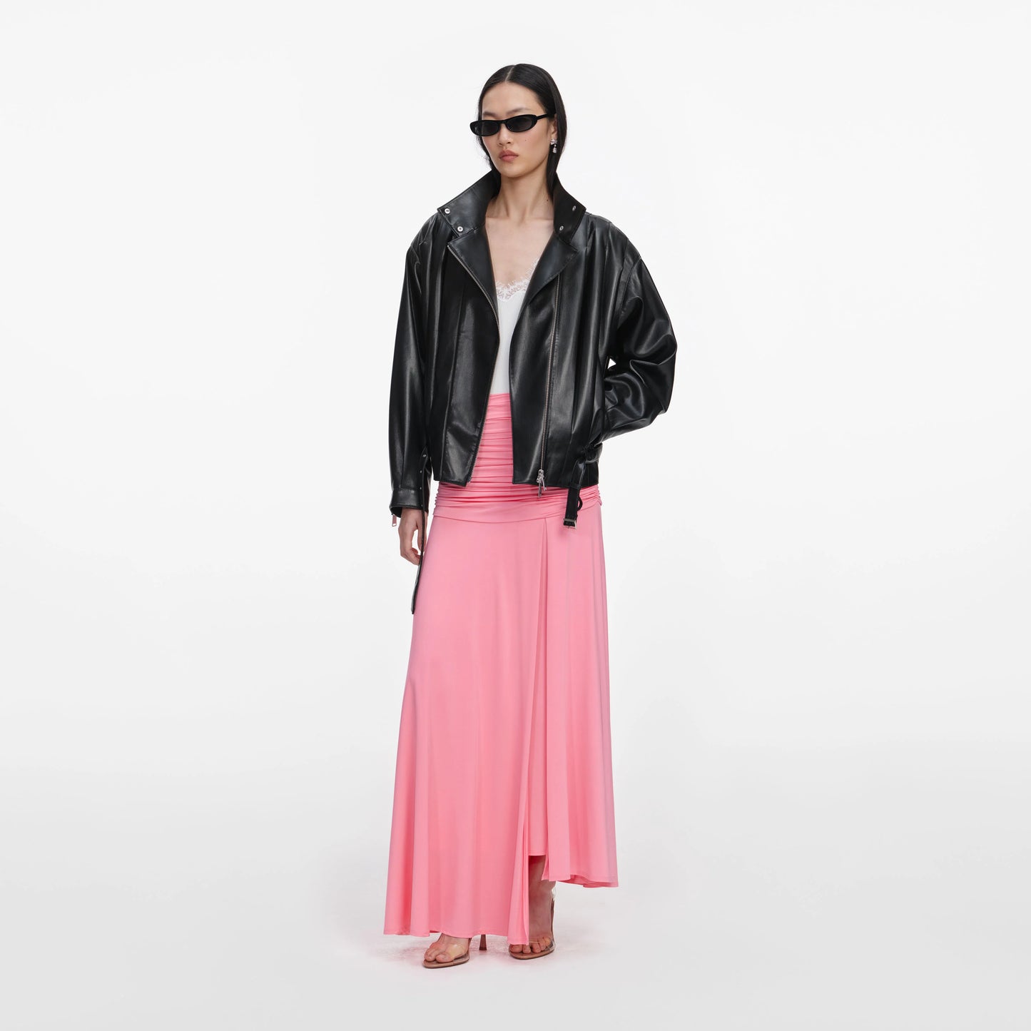Black Faux Leather Biker Jacket