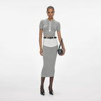 Grey Short Sleeve Knit Top