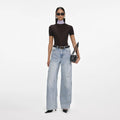 Light Blue Embellished Wide Leg Jeans