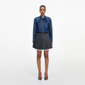 Denim Tie Neck Shirt