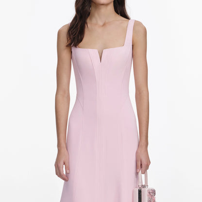Pink Crepe Midi Dress