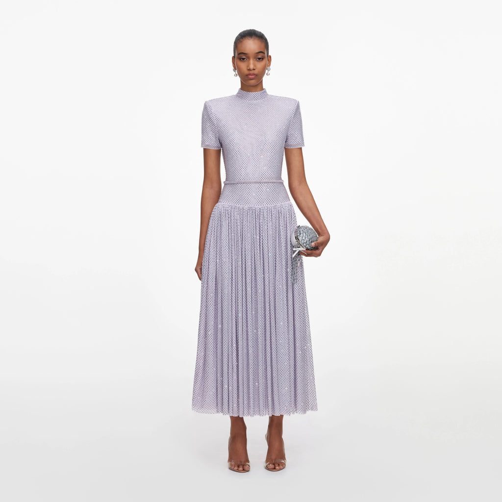 Lilac Rhinestone Midi Dress