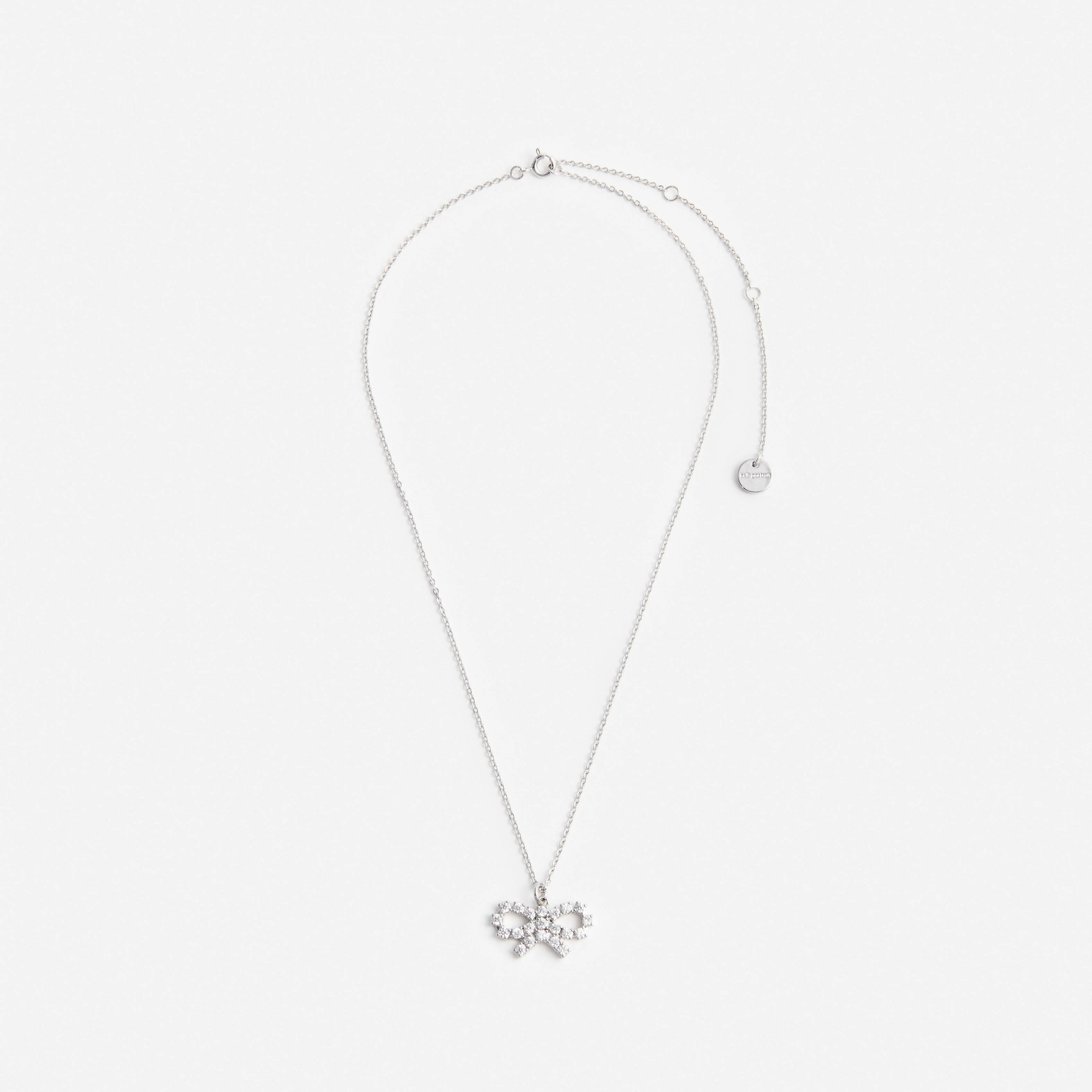 Micro Crystal Bow Necklace