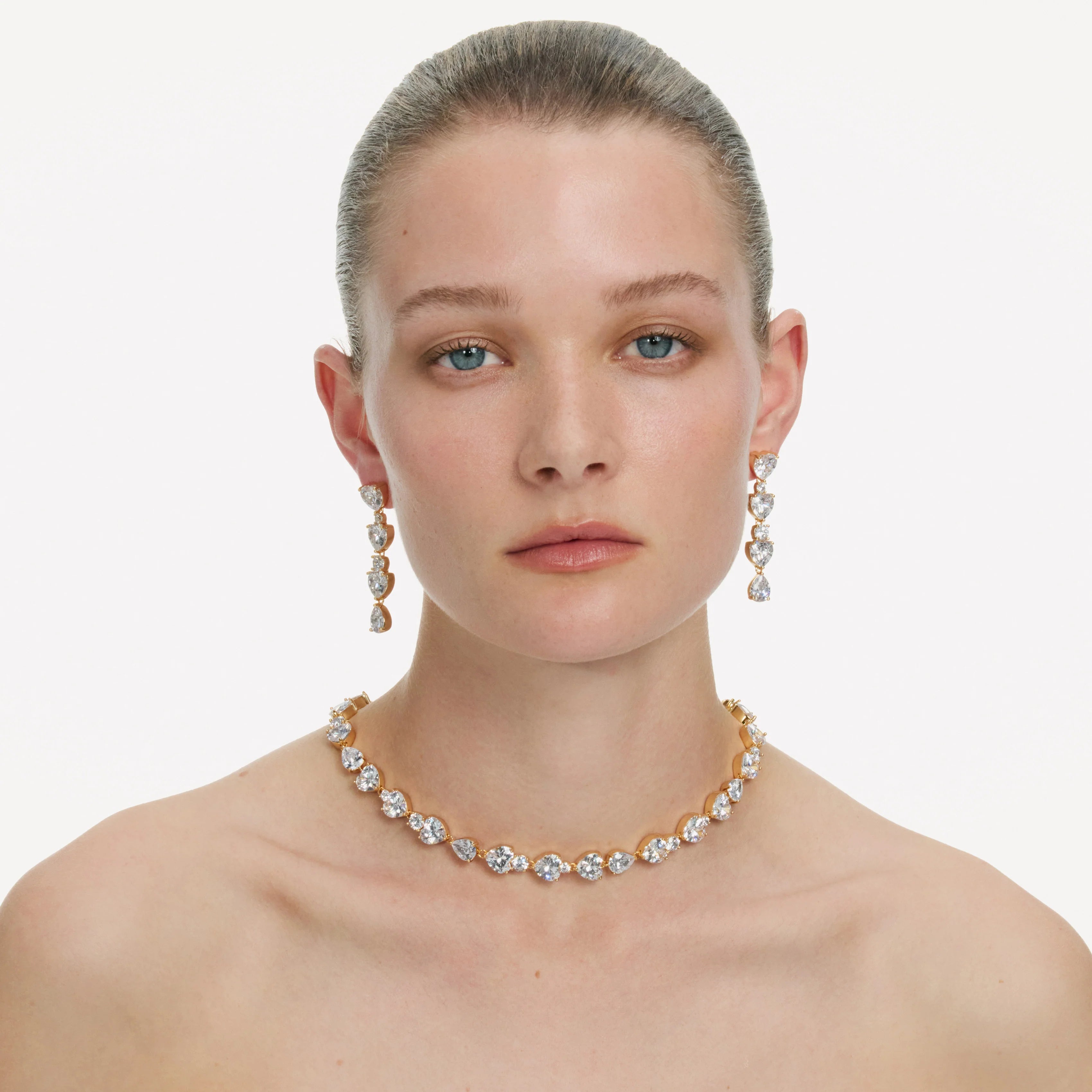 Gold Heart Crystal Necklace