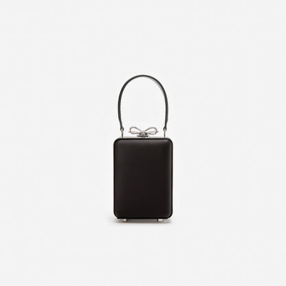 Black Satin Crystal Micro Bag