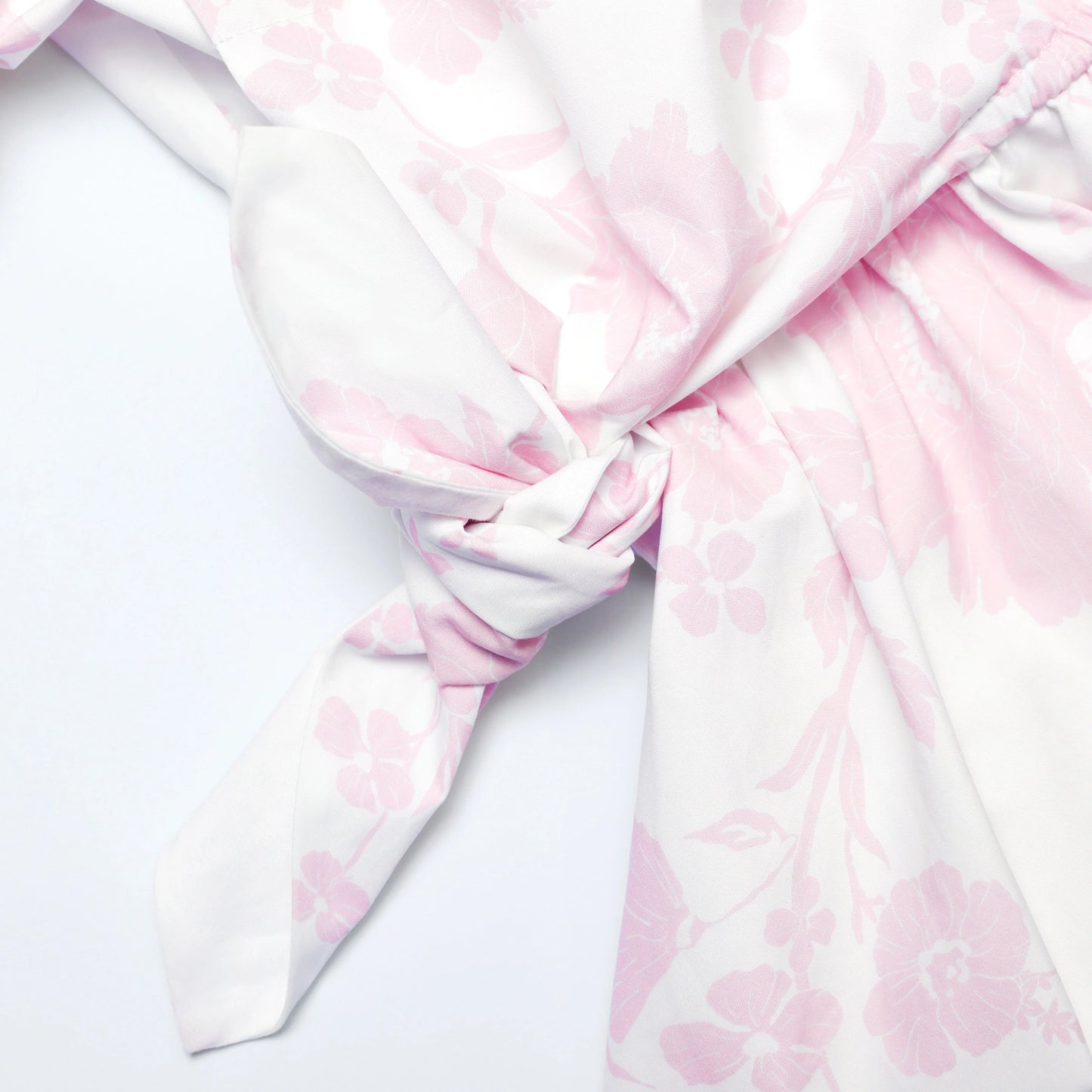 Pink Floral Cotton Drape Mini Dress
