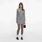 Grey Fluffy Crystal Trim Cardigan