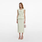 Lime Boucle Midi Dress
