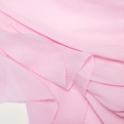 Pink Georgette Frill Maxi Dress