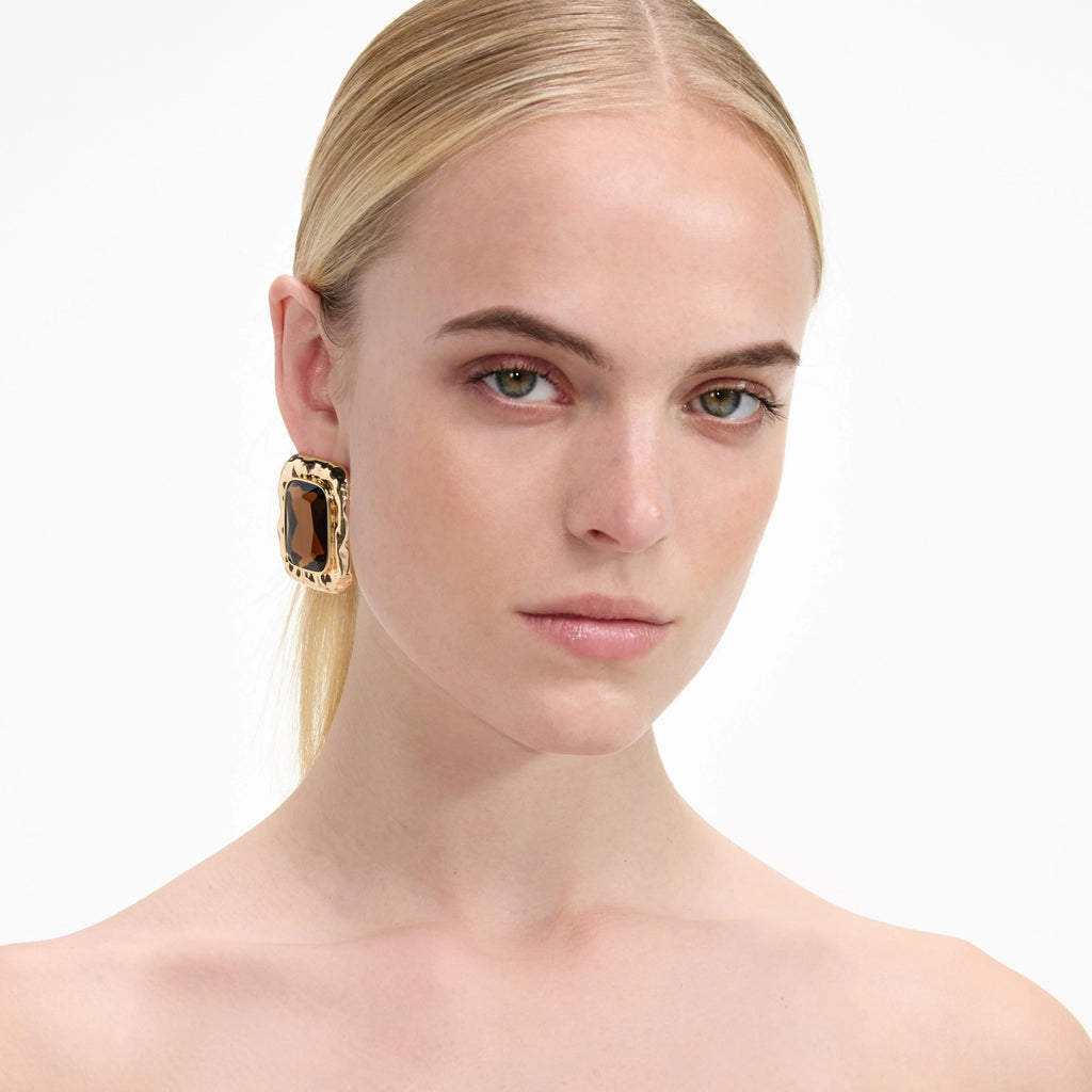Mottled Gold Amber Earrings