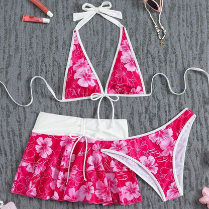 3-Piece Tropical Bikini Set--Add to cart and get 50% off instantly.